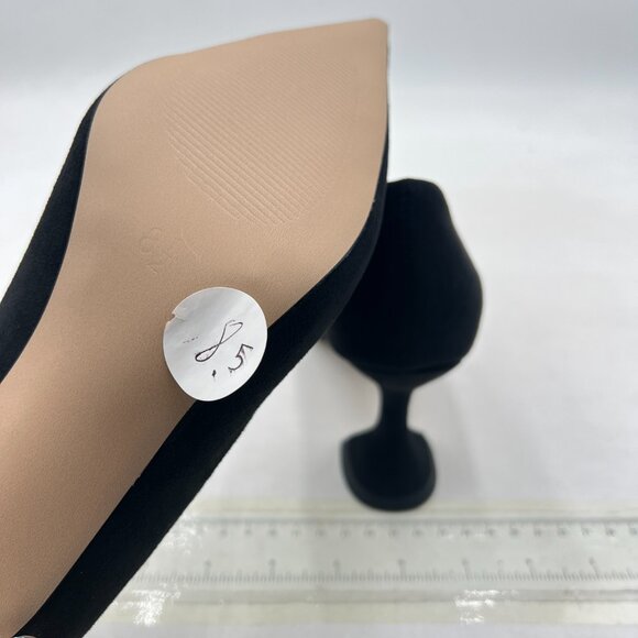 YDN Black Pointed Toe Slip on Pumps Special High Heel Shoe for Party Prom Dress - Picture 6 of 8